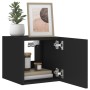 Wall-mounted TV cabinet with LED lights black 30.5x35x30 cm by , TV Furniture - Ref: Foro24-837220, Price: 36,17 €, Discount: %