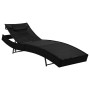 Sun lounger with black synthetic rattan cushion by vidaXL, Loungers - Ref: Foro24-44717, Price: 88,98 €, Discount: %