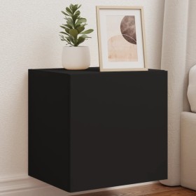 Wall-mounted TV cabinet with LED lights black 40.5x35x40 cm by , TV Furniture - Ref: Foro24-837248, Price: 43,89 €, Discount: %