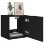 Wandmontierter TV-Schrank mit LED-Leuchten, schwarz, 40,5 x 35 x 40 cm von , TV-Möbel - Ref: Foro24-837248, Preis: 43,89 €, R...