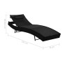 Sun lounger with black synthetic rattan cushion by vidaXL, Loungers - Ref: Foro24-44717, Price: 88,98 €, Discount: %