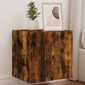 TV wall furniture LED lights 2 pcs smoked oak 40.5x35x40 cm by , TV Furniture - Ref: Foro24-837255, Price: 70,14 €, Discount: %