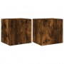 TV wall furniture LED lights 2 pcs smoked oak 40.5x35x40 cm by , TV Furniture - Ref: Foro24-837255, Price: 70,14 €, Discount: %