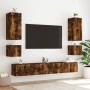 TV wall furniture LED lights 2 pcs smoked oak 40.5x35x40 cm by , TV Furniture - Ref: Foro24-837255, Price: 70,14 €, Discount: %