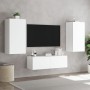 Wall-mounted TV cabinet with LED lights white 40.5x35x80 cm by , TV Furniture - Ref: Foro24-837260, Price: 61,47 €, Discount: %