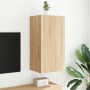 Wall-mounted TV cabinet with LED lights Sonoma oak 40.5x35x80 cm by , TV Furniture - Ref: Foro24-837262, Price: 59,50 €, Disc...