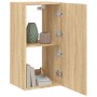 Wandmontierter TV-Schrank mit LED-Leuchten Sonoma-Eiche 40,5x35x80 cm von , TV-Möbel - Ref: Foro24-837262, Preis: 59,50 €, Ra...