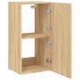 Wandmontierter TV-Schrank mit LED-Leuchten Sonoma-Eiche 40,5x35x80 cm von , TV-Möbel - Ref: Foro24-837262, Preis: 59,50 €, Ra...