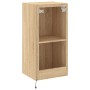 Wall-mounted TV cabinet with LED lights Sonoma oak 40.5x35x80 cm by , TV Furniture - Ref: Foro24-837262, Price: 59,50 €, Disc...