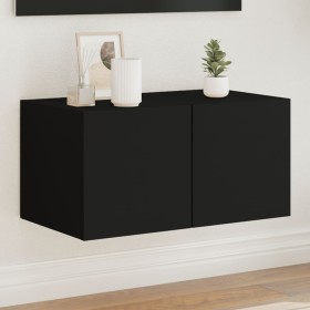 Wandmontierter TV-Schrank mit LED-Leuchten, schwarz, 60 x 35 x 31 cm von , TV-Möbel - Ref: Foro24-837269, Preis: 47,40 €, Rab...