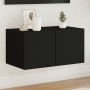 Wall-mounted TV cabinet with LED lights black 60x35x31 cm by , TV Furniture - Ref: Foro24-837269, Price: 48,99 €, Discount: %