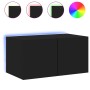 Wall-mounted TV cabinet with LED lights black 60x35x31 cm by , TV Furniture - Ref: Foro24-837269, Price: 48,99 €, Discount: %