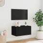 Wall-mounted TV cabinet with LED lights black 60x35x31 cm by , TV Furniture - Ref: Foro24-837269, Price: 48,99 €, Discount: %