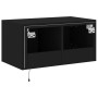 Wall-mounted TV cabinet with LED lights black 60x35x31 cm by , TV Furniture - Ref: Foro24-837269, Price: 48,99 €, Discount: %