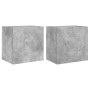 Wall TV cabinets 2 pcs wood gray concrete 40.5x30x40 cm by , TV Furniture - Ref: Foro24-836903, Price: 57,45 €, Discount: %