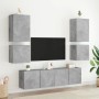 Wall TV cabinets 2 pcs wood gray concrete 40.5x30x40 cm by , TV Furniture - Ref: Foro24-836903, Price: 57,45 €, Discount: %