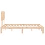 Double bed frame with solid wood headboard by , Beds and slatted bases - Ref: Foro24-3193696, Price: 109,60 €, Discount: %