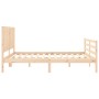 Double bed frame with solid wood headboard by , Beds and slatted bases - Ref: Foro24-3194781, Price: 174,99 €, Discount: %