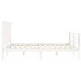 Estructura de cama matrimonio con cabecero madera maciza blanco de , Camas y somieres - Ref: Foro24-3194252, Precio: 166,17 €...