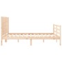 Bed frame with solid wood headboard 160x200 cm by , Beds and slatted bases - Ref: Foro24-3194646, Price: 177,37 €, Discount: %