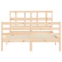 Estructura de cama con cabecero madera maciza 140x190 cm de , Camas y somieres - Ref: Foro24-3194811, Precio: 118,99 €, Descu...