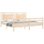 Estructura de cama de matrimonio con cabecero madera maciza de , Camas y somieres - Ref: Foro24-3194066, Precio: 170,99 €, De...