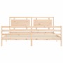 Estructura de cama de matrimonio con cabecero madera maciza de , Camas y somieres - Ref: Foro24-3194066, Precio: 170,99 €, De...