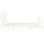 Double bed frame with white solid wood headboard by , Beds and slatted bases - Ref: Foro24-3194652, Price: 211,64 €, Discount: %