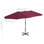 Sombrilla de jardín palo de aluminio 460x270 cm rojo burdeos de vidaXL, Sombrillas - Ref: Foro24-44871, Precio: 154,86 €, Des...