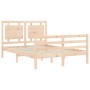 Estructura de cama de matrimonio con cabecero madera maciza de , Camas y somieres - Ref: Foro24-3194026, Precio: 142,91 €, De...