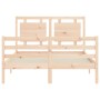 Estructura de cama de matrimonio con cabecero madera maciza de , Camas y somieres - Ref: Foro24-3194026, Precio: 142,91 €, De...