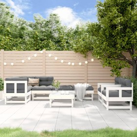 8-piece solid white pine wood garden furniture set by , Garden sets - Ref: Foro24-3186222, Price: 470,59 €, Discount: %