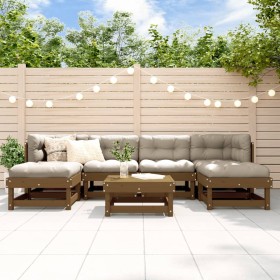 Garden furniture set 7 pieces solid honey brown pine wood by , Garden sets - Ref: Foro24-3186350, Price: 390,48 €, Discount: %