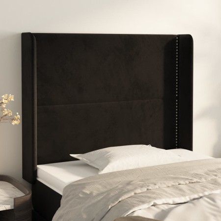 Cabecero con orejas de terciopelo negro 83x16x118/128 cm de , Cabeceros y pies de cama - Ref: Foro24-3119472, Precio: 82,99 €...