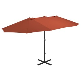 Sombrilla de jardín con palo de aluminio 460x270 cm terracota de vidaXL, Sombrillas - Ref: Foro24-44872, Precio: 153,99 €, De...