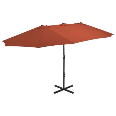 Sombrilla de jardín con palo de aluminio 460x270 cm terracota de vidaXL, Sombrillas - Ref: Foro24-44872, Precio: 154,80 €, De...