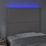 Headboard with LED lights gray synthetic leather 100x5x118/128 cm by , Headboards and footboards - Ref: Foro24-3122372, Price...