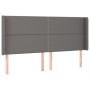 Cabecero con LED cuero sintético gris 203x16x118/128 cm de , Cabeceros y pies de cama - Ref: Foro24-3124020, Precio: 132,63 €...