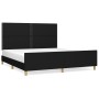 Estructura de cama con cabecero de tela negro 160x200 cm de , Camas y somieres - Ref: Foro24-3124986, Precio: 214,07 €, Descu...