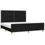 Estructura de cama con cabecero de tela negro 160x200 cm de , Camas y somieres - Ref: Foro24-3124986, Precio: 214,07 €, Descu...