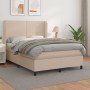 Cama box spring con colchón cuero sintético capuchino 140x190cm de , Camas y somieres - Ref: Foro24-3128912, Precio: 565,89 €...