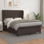 Cama box spring con colchón cuero sintético marrón 140x190 cm de , Camas y somieres - Ref: Foro24-3129030, Precio: 531,66 €, ...