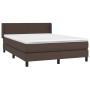 Cama box spring con colchón cuero sintético marrón 140x190 cm de , Camas y somieres - Ref: Foro24-3130658, Precio: 465,50 €, ...