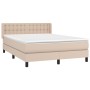 Cama box spring con colchón cuero sintético capuchino 140x190cm de , Camas y somieres - Ref: Foro24-3130780, Precio: 489,35 €...