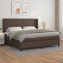 Cama box spring con colchón cuero sintético marrón 200x200 cm de , Camas y somieres - Ref: Foro24-3132462, Precio: 690,01 €, ...