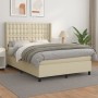 Cama box spring con colchón cuero sintético crema 140x190 cm de , Camas y somieres - Ref: Foro24-3132497, Precio: 548,83 €, D...