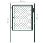 Puerta de jardín de acero verde 100x100 cm de vidaXL, Puertas de jardín - Ref: Foro24-144403, Precio: 91,42 €, Descuento: %