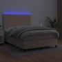 Cama box spring colchón LED cuero sintético capuchino 140x190cm de , Camas y somieres - Ref: Foro24-3135824, Precio: 554,36 €...