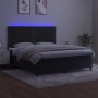 Box spring bed with mattress and LED black velvet 160x200 cm by , Beds and slatted bases - Ref: Foro24-3136073, Price: 551,14...