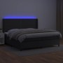 Cama box spring colchón y LED cuero sintético negro 200x200 cm de , Camas y somieres - Ref: Foro24-3139343, Precio: 714,66 €,...